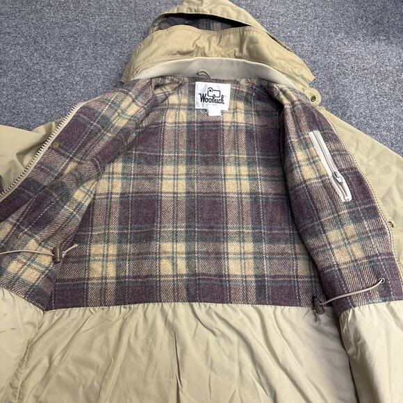 VTG Woolrich Chore Parka Flannel Lined Wool XL Hooded Coat Jacket Made In USA - Picture 10 of 12